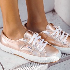 BNIB Superga Metallic Rose Gold 2750 Sneakers